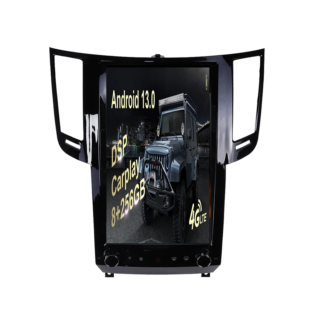

For Infiniti qx70 2013-2016 13.6 Inch Carplay Vertical Screen GPS Car Multimedia Radio Navigation And Android 13 auto head unit