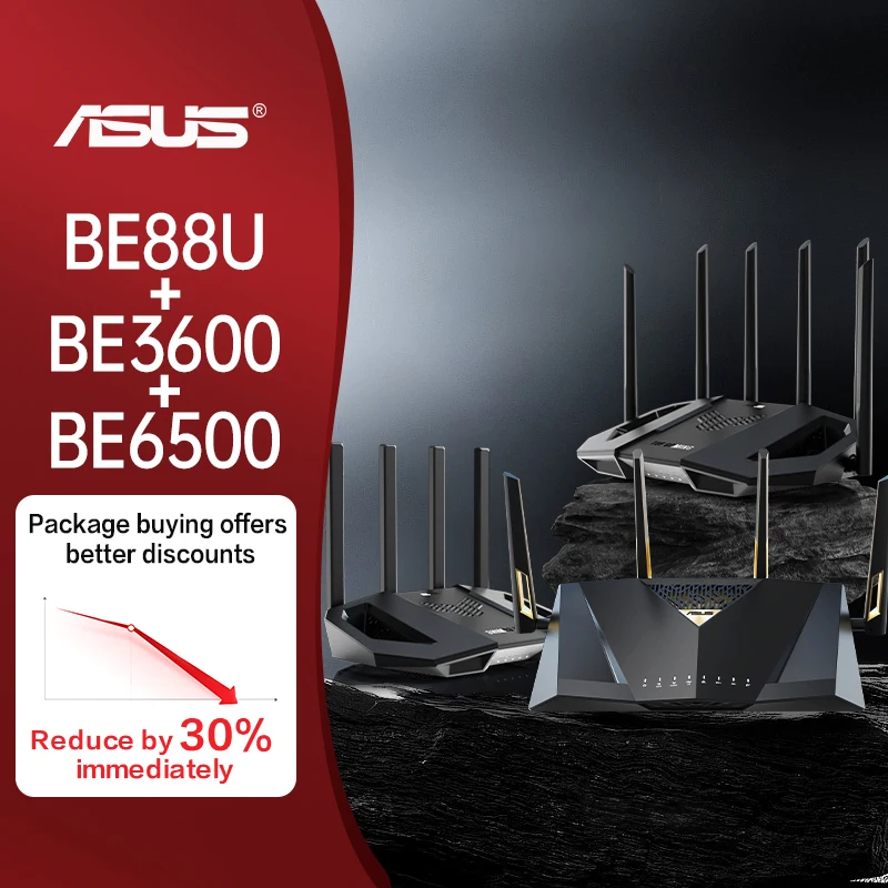 ASUS Dual-band WiFi 7(802.11be) Gaming Router AiMesh uitschuifbare router, 7,2 Gbps, Internet Router, VPN's, Guest Network Pro