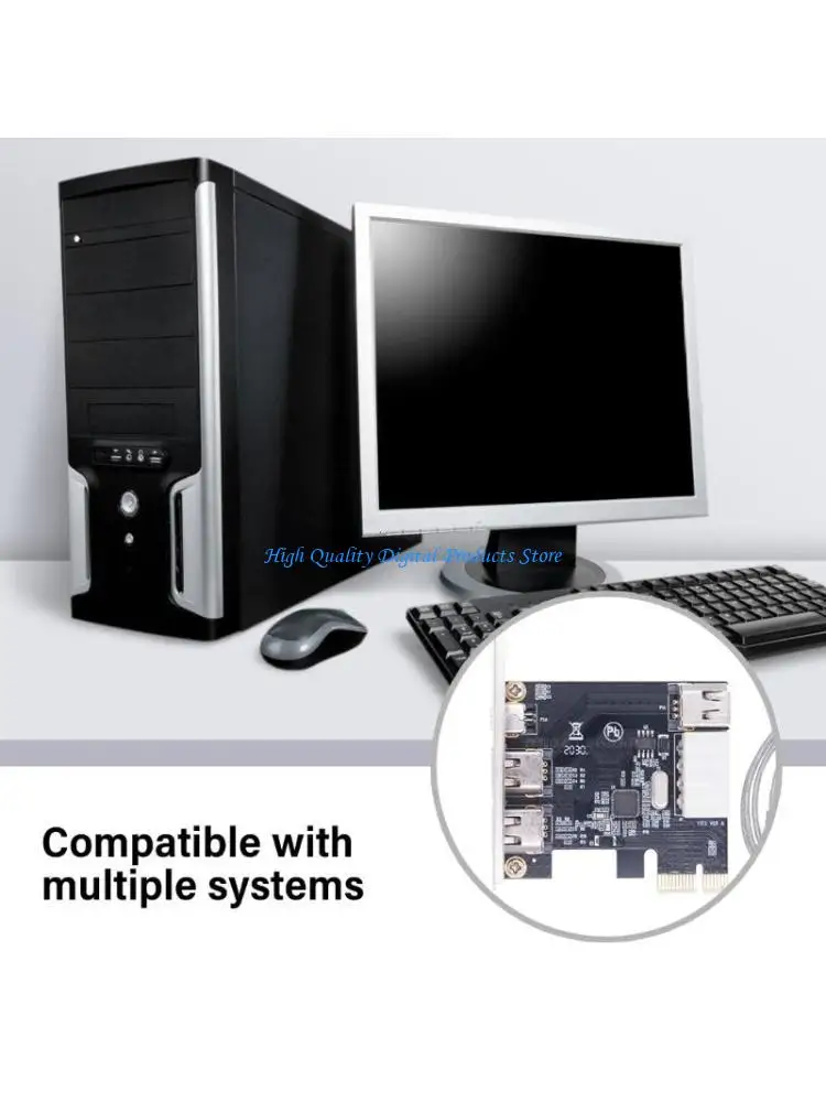 

U2JE Professional PCIe 4 Port 1394 Firewire Expansion Card PCIE to 1394 Adapter