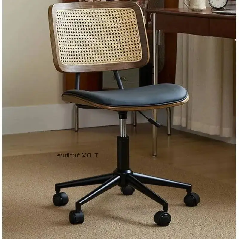 Trend Office Chair Ergonomic Height Adjustable Mid-Century TikTok Retro Gaming Chair Muebles Silla De Rattan Escritorio
