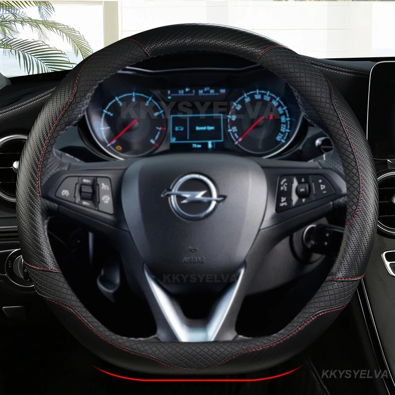 Car Steering Wheel Cover D Shape Leather For Opel Astra 2015-2021 Corsa Combo Mokka 2018-2021 Grandland X Insignia CT 2017-2022