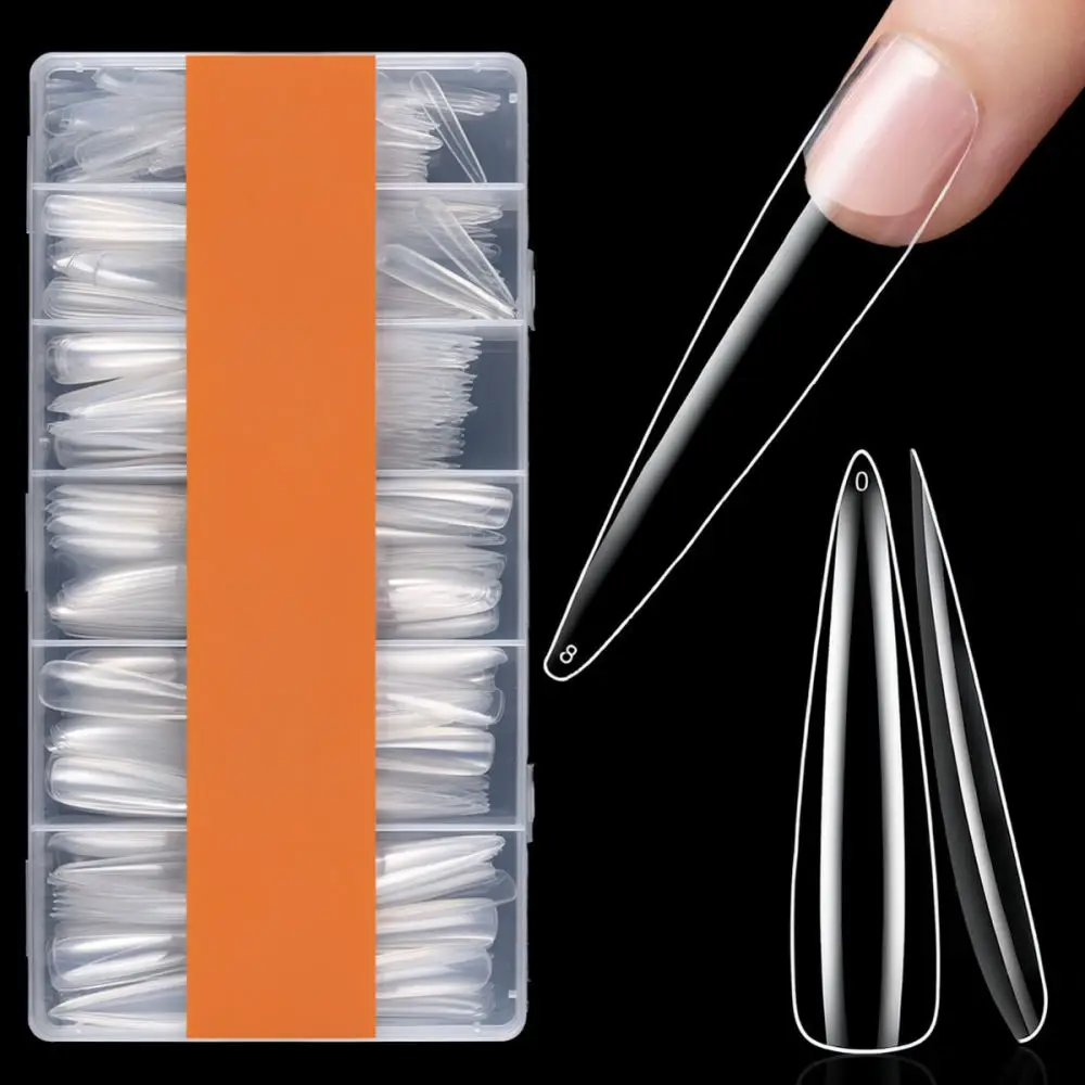 Transparent Long Ballerina False Nails Full Cover Tips For Nail Extension Manicure Tool Beauty Salon Accessories