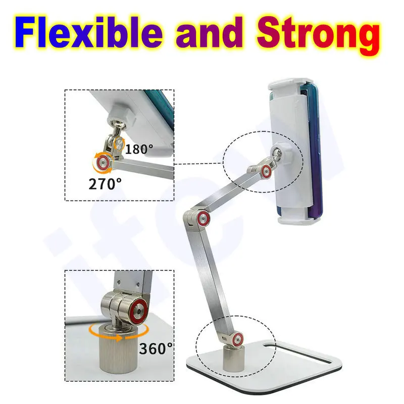 Tablet PC Monitor Arm Stand Desk Base Metal Phone Holder Bracket Display External Vertical Horizontal Screen Expansion Kit Tool