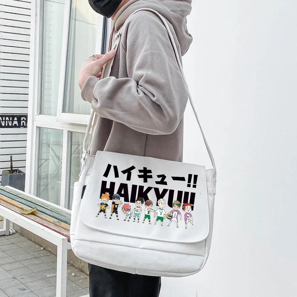 Game Anime Haikyuu!! Cosplay Student High-capacity Schoolbag Single Shoulder Canvas Messenger Bag Cartoon Xmas Halloween Gift