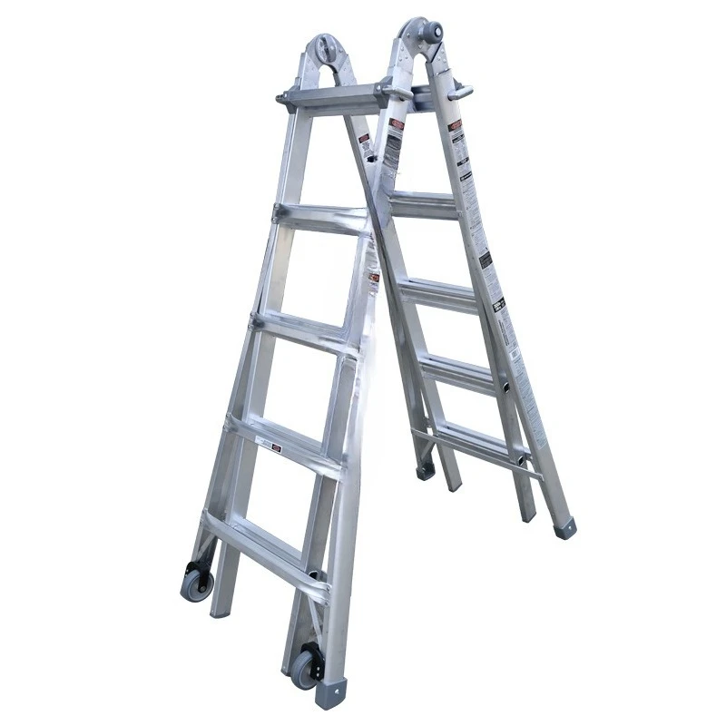 

Multifunctional folding telescopic aluminum alloy, engineering herringbone multifunctional ladder, fully riveted 13 17 22