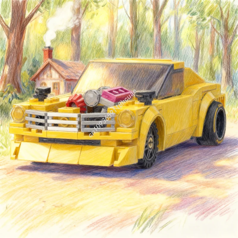 

201 шт. MOC Drag Datsun City Champions, модель строительных блоков, архитектура, рождественские подарки, креативная идея, образовательная игрушка, кирпич для детей