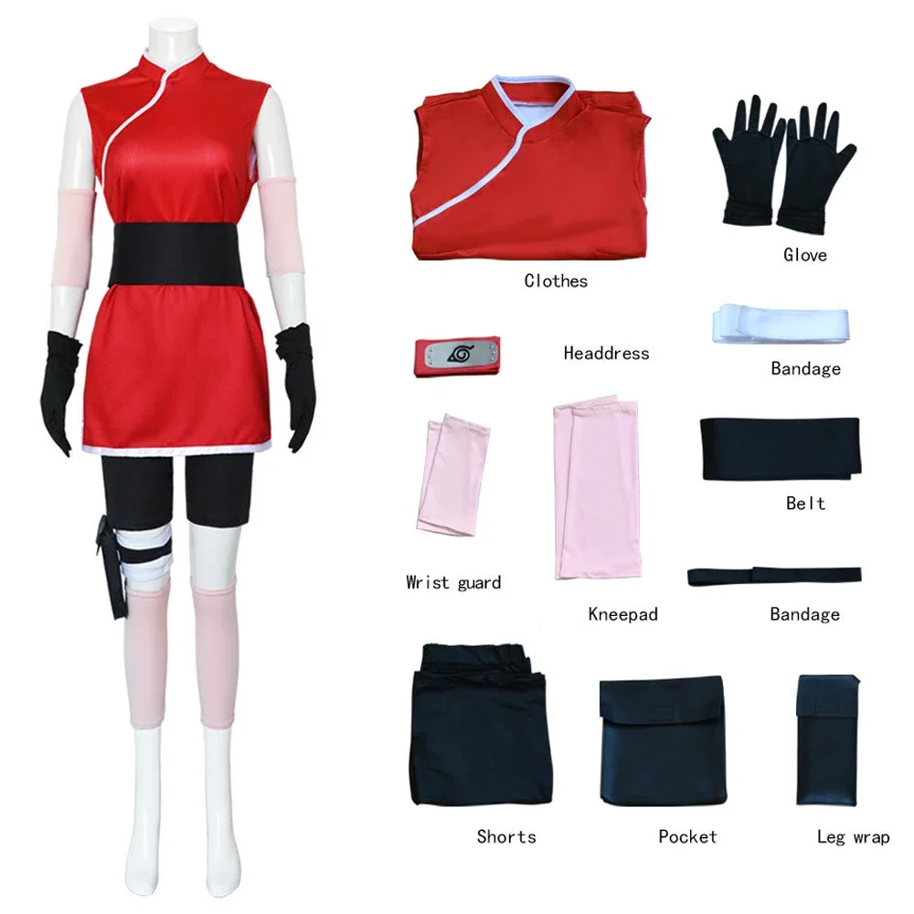 애니메이션 닌자 하루노 사쿠라 코스프레 의상 성인 여성 제복 정장 할로윈 의상 카니발 공연