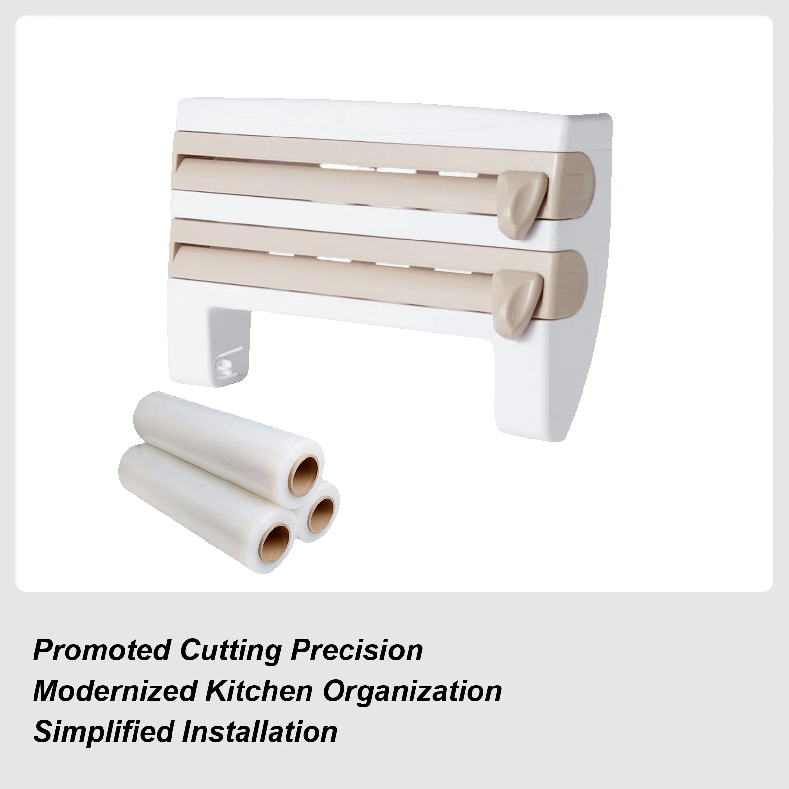 

Диспенсер для пищевой пленки, диспенсер для пищевых рулонов с резаком, органайзер для кухонной пленки для ящика, дверцы шкафа, упаковка сэндвич-мешком