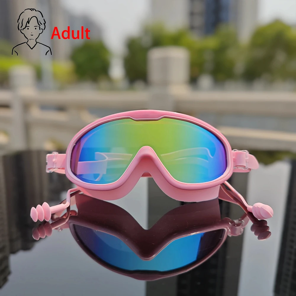 2025 نموذج نظارات السباحة السلامة المهنية للبالغين مكافحة الضباب إطار كبير للرجال النساء الصيف شاطئ البحر السباحة الديكور