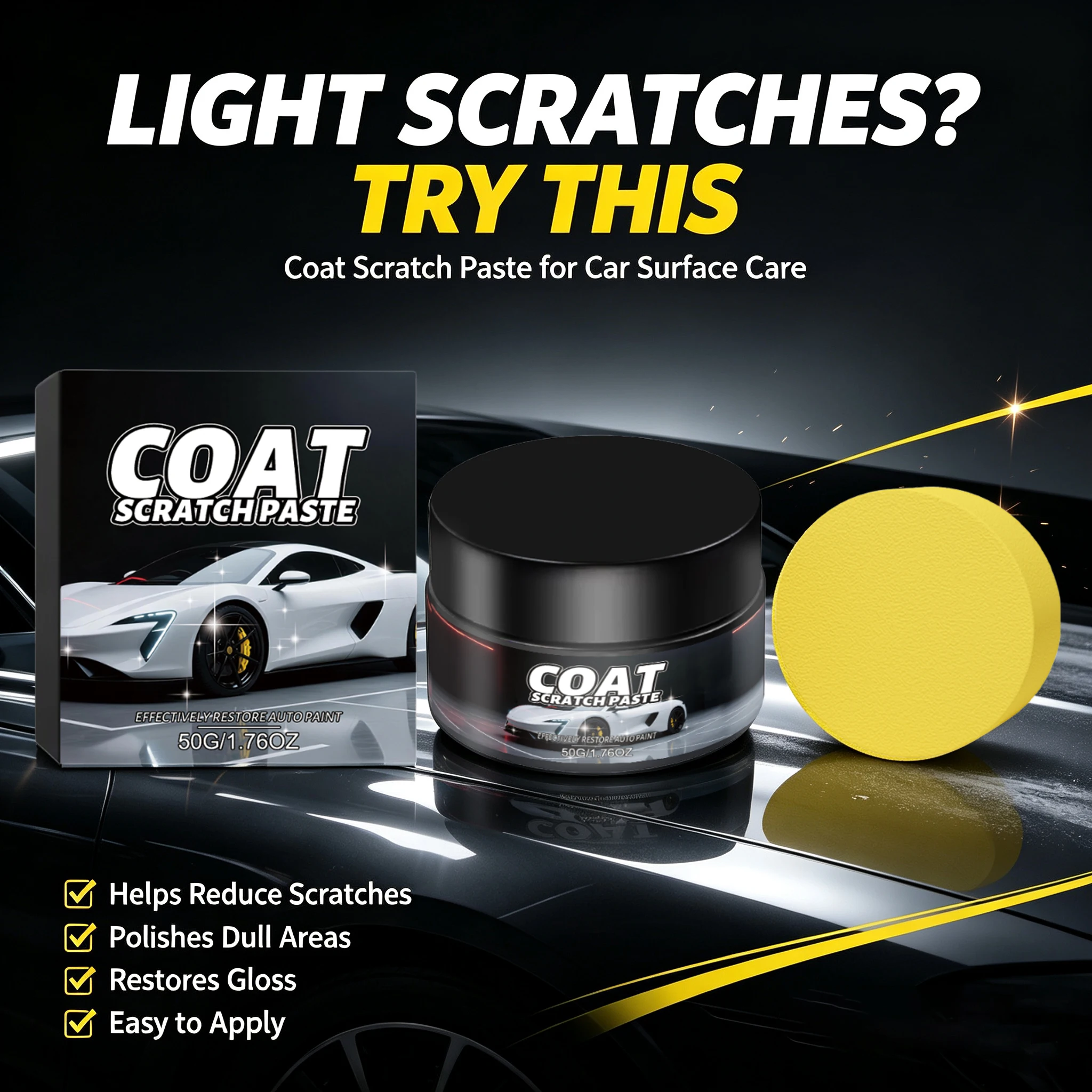 Car Scratch Repair Polishing Wax Paste - Kit Removedor de Riscos de Pintura