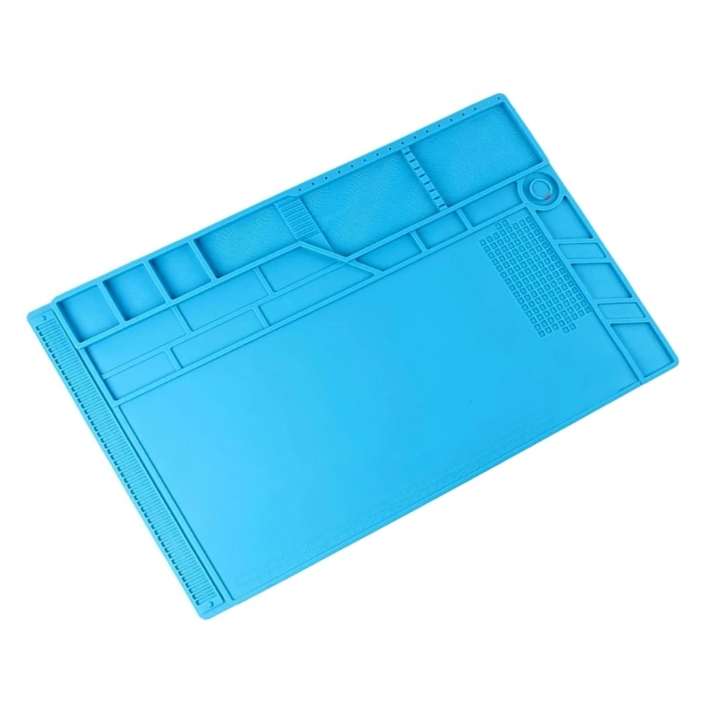 Large Silicone Soldering Mat Heat Resistant Anti Static Repair Pad with Grooves for Electronics Workbench 85AC