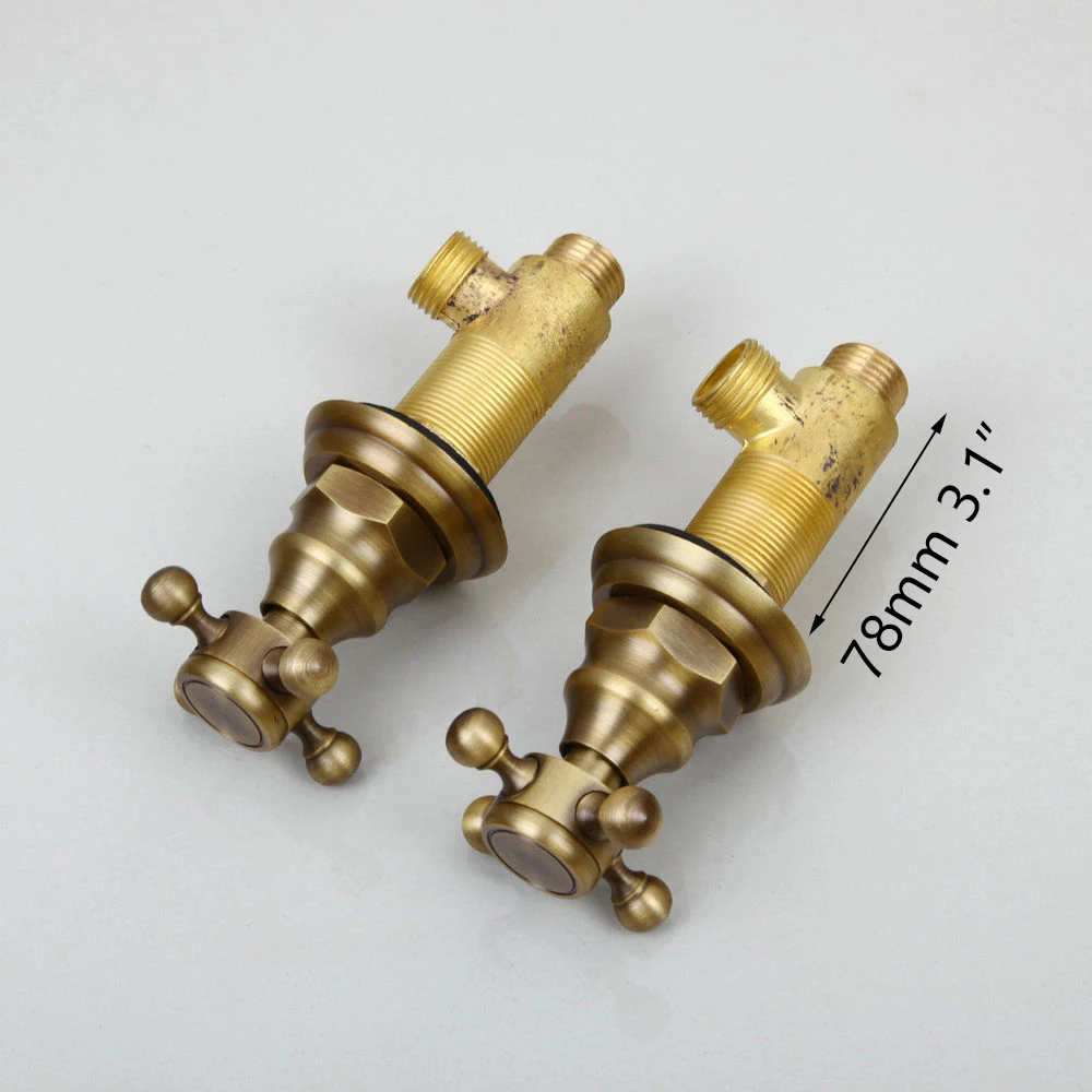 Antique Brass Bathroom Strainer Basin Mixer Tap Handle 2 Pcs Unique Design Kitchen Mixer Handle Shower Faucet Hand Chrome Golden