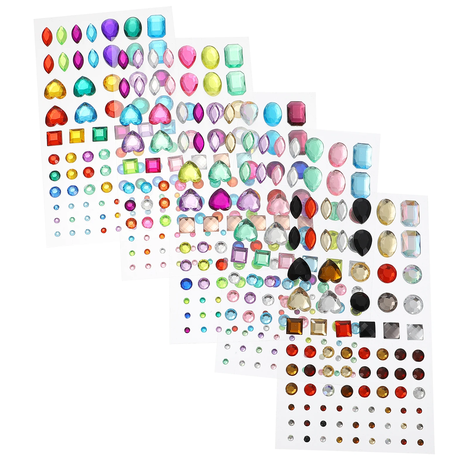 

6 Sheets Scrapbook Sticker Black Rhinestone Stickers Nail Self Adhesive Crystal Colorful Rhinestones Child