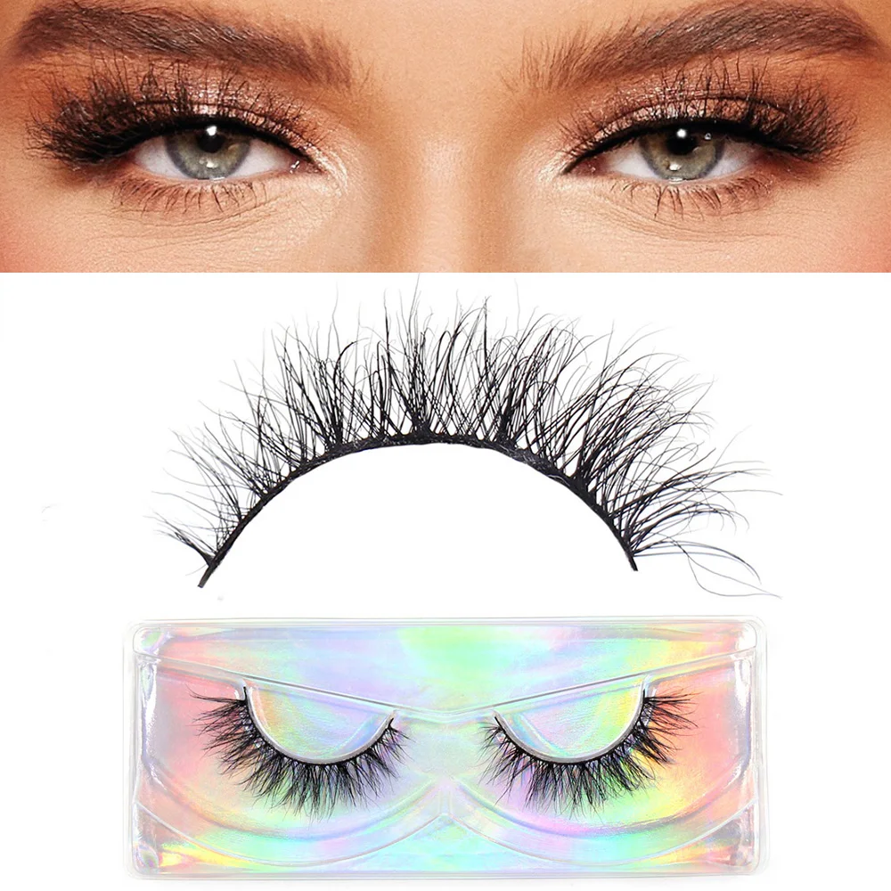 

Makeup 5Pairs False Eyelashes Short Mink Lashes Fluffy Wispy Soft Cross Mink Eye Lashes Natural Short Lashes Extension