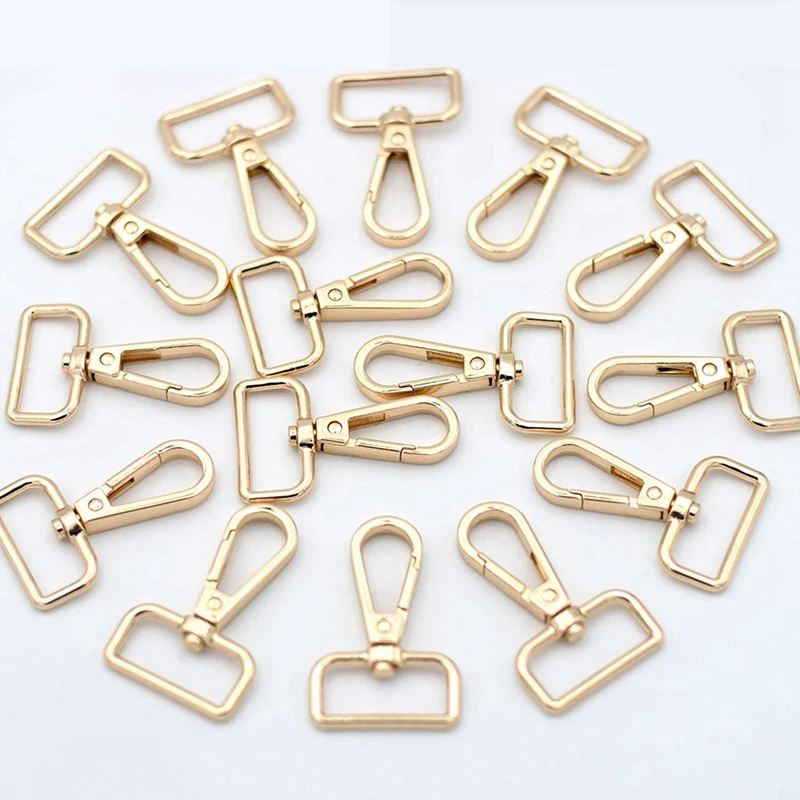 15 Pcs D Ring Swivel Lobster Claw Clasp, Push Gate Snap Hooks Trigger Clips(Gold, 1 Inch)