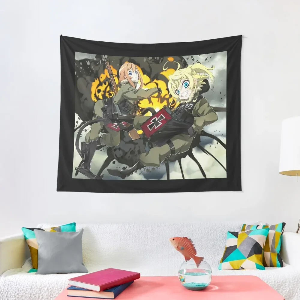 youjo senki and friend p3k art Tapestry Japanese Room Decor Decorative Wall Murals Tapestry