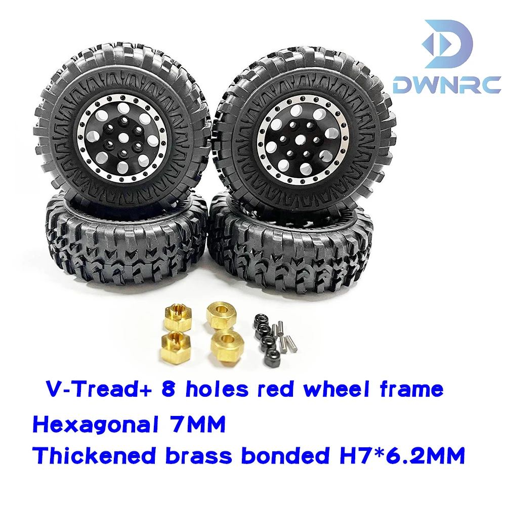 

DWNRC для FMS 1/24 металлические шины с утолщенными латунными скрепленными V-образными ступенями для альпинистских и внедорожных велосипедов с сильным захватом.