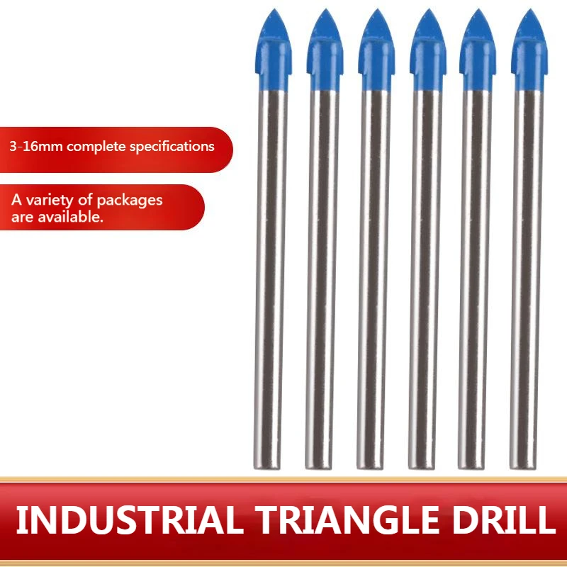 

20Pcs Ceramic Triangular Metal Drill Bit Ceramic Tile Electric Drills Drilling Bit Set Red Polished Rod 3mm-16mm