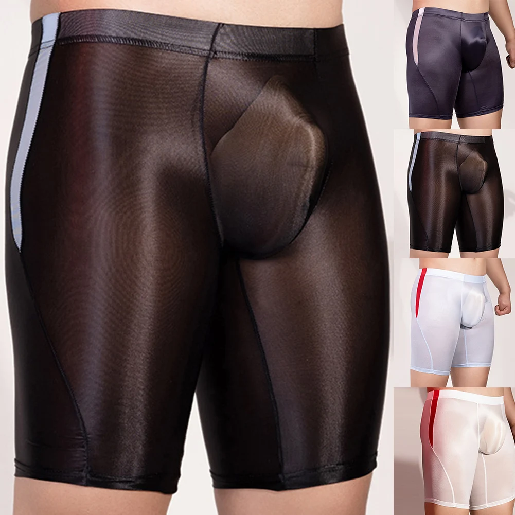 Black Boxer Panties Men Shorts Waist Circumference Cm Inch Smooth Boxer Solid Color Stretchy Shorts Regular High Stretch
