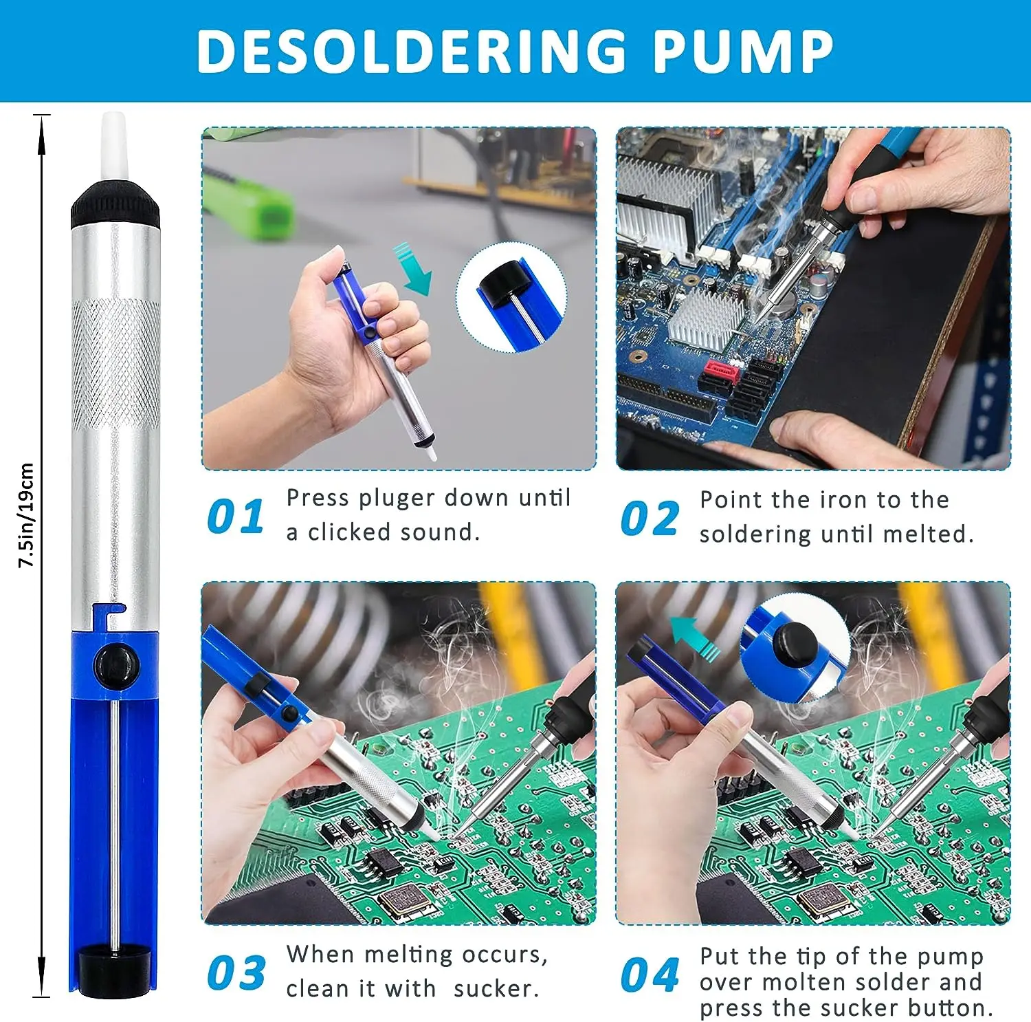ILIBILIB 90W Solder Iron 110V-240V LCD Digital Thermostat 180-500°C Fast Heating 6-In-1 Professional Welding Kit - view 6