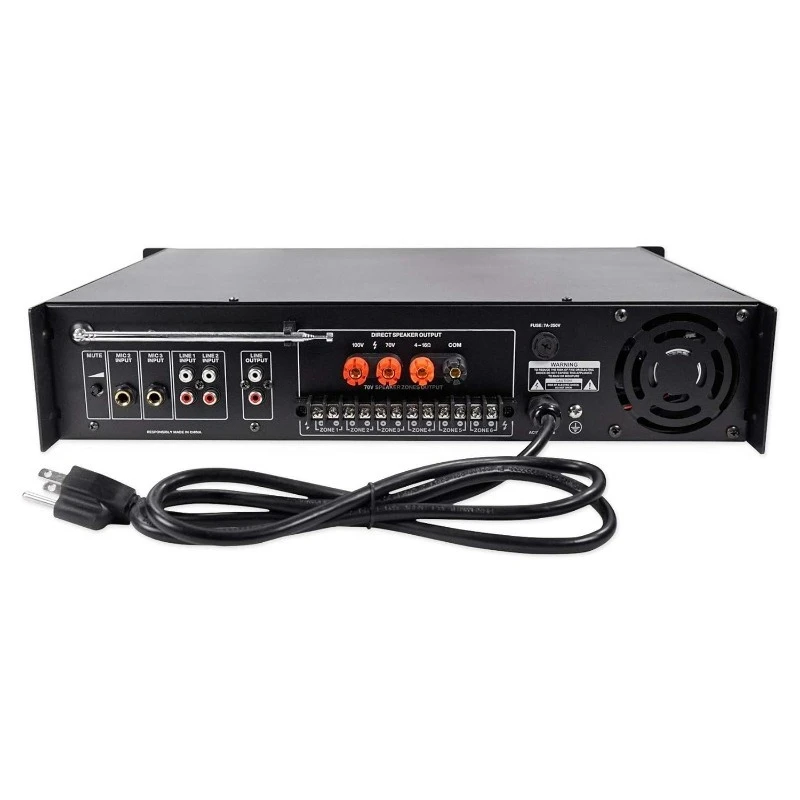 RCS350-6 مضخم تجاري بقدرة 350 وات 6 منطقة 70 فولت، بلوتوث، USB، بصري، حامل على الرف، للمطاعم والمكاتب