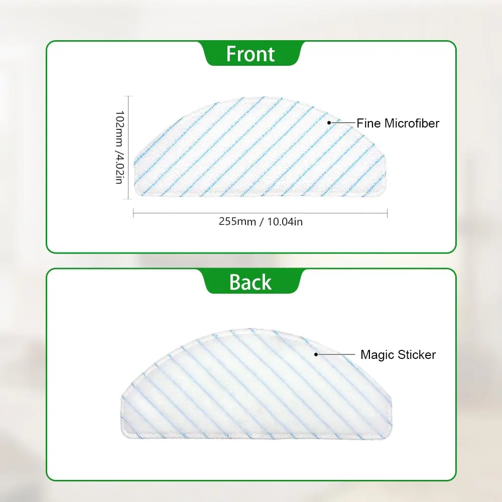 Almofadas de esfregão descartáveis para Ecovacs Deebot, poderosos panos de pano, substituição para Ecovacs, T8, N10Plus, N8, N8 Pro, T8 Plus, T9, T9 +