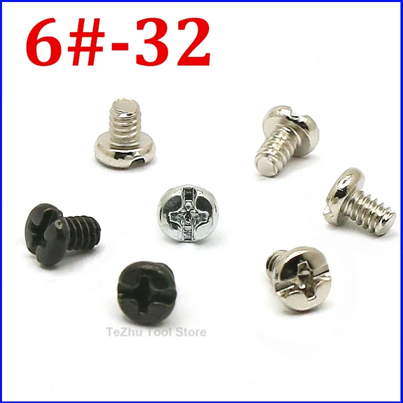 100pcs 6#-32 Computer Case Screws Audio Graphics Card Screws American Coarse Thread Screw Length 5mm