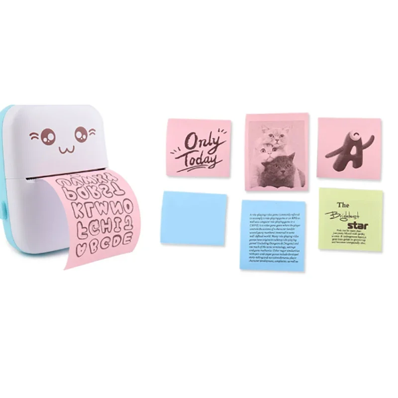 Portable Mini Pocket Printer - Self-Adhesive Thermal Label Sticker Paper for Home Office Study Work