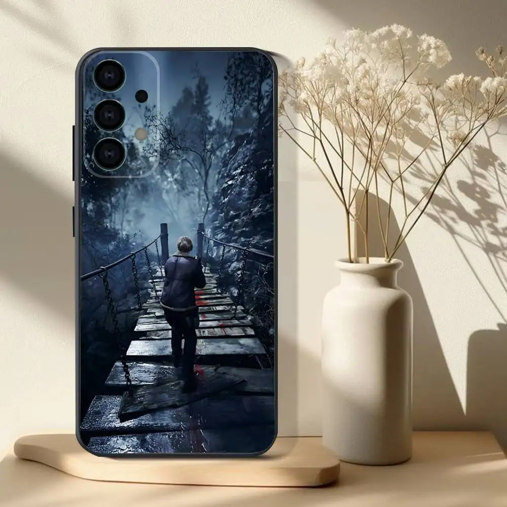 حافظة لهاتف ليون ريزدنت إيفيل 4 طبعة جديدة لهاتف سامسونج S 25,24,23,22,30,21,10,9,Ultra,Plus,Lite,FE,4,5G حافظة ناعمة سوداء