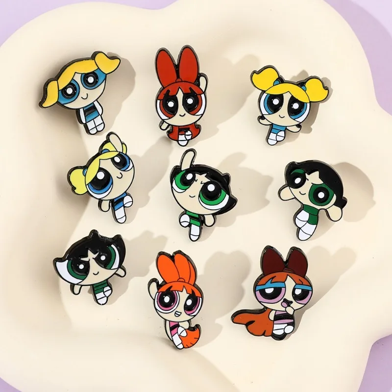 Badge en émail pour fille volante, broche de sac à dos de dessin animé amusant, accessoires bijoux Anime, Badge de vêtements, cadeau pour enfants, accessoires