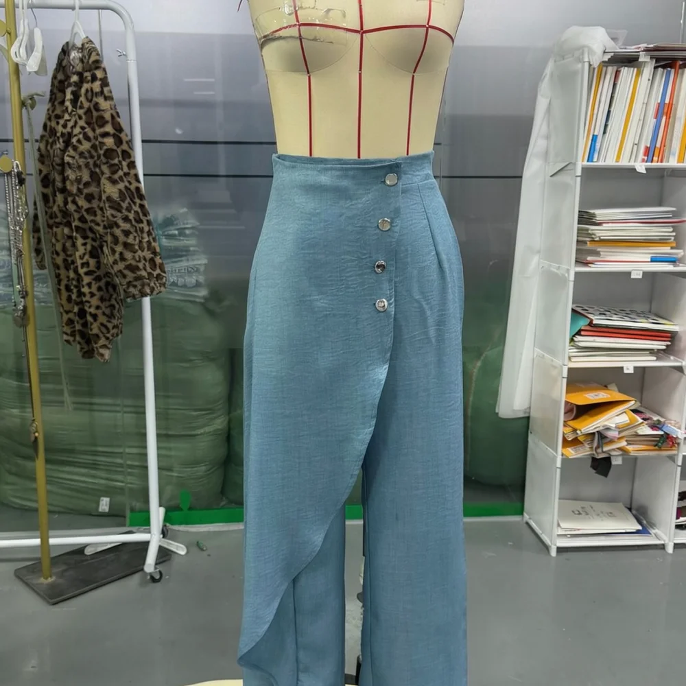 Women Women Slim Fit Faux Denim Printed Leggings Button Accents Casual Trousers Daily Wear Stylish Streetwear Comfort Bottoms - Aliexpress Deal