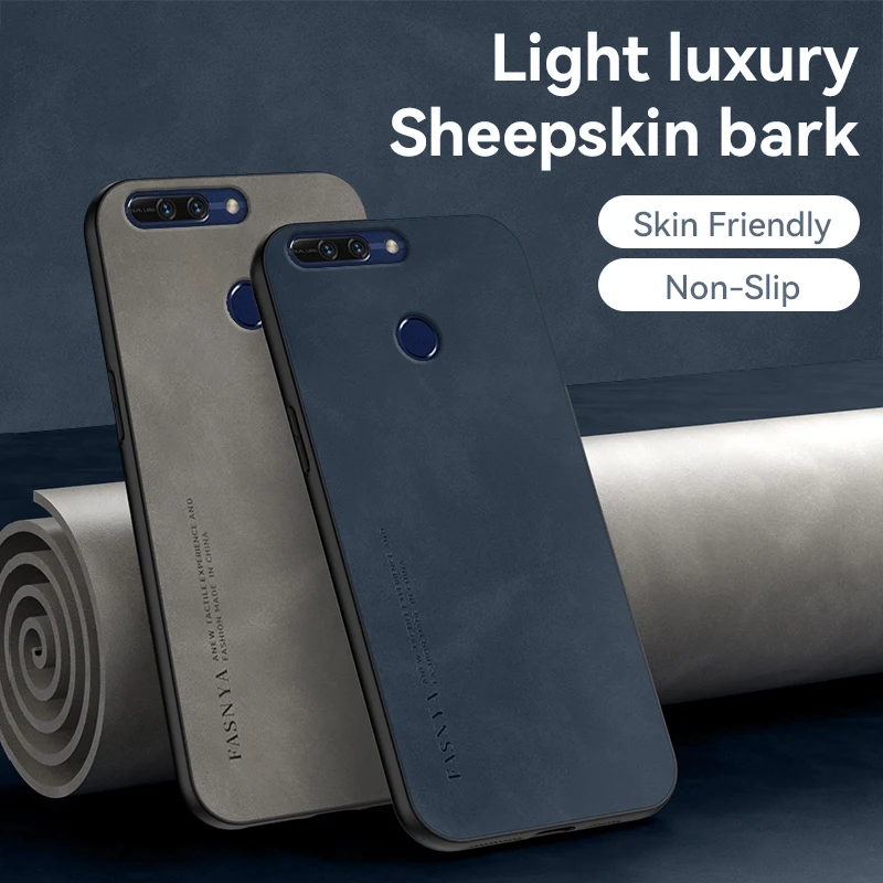 Luxury Original Sheepskin Leather Silicone Phone Back Case Cover For Honor 8 Pro Honor8Pro Shockproof Bumper Coque for Honor V9