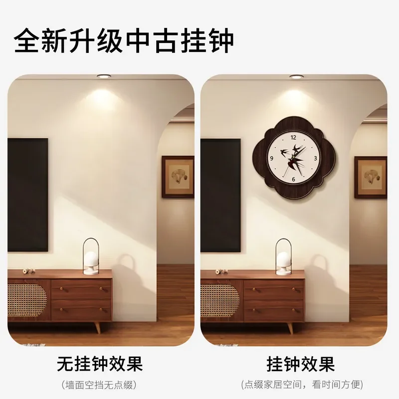 for Medieval Silent Clock French Retro Restaurant Creative Wall Hanging High Sense Internet Celebrity Wall Clock Source
