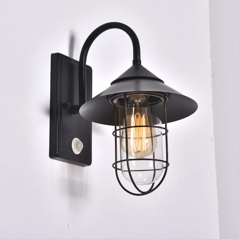 

Надежный настенный светильник с датчиком движения, ретро-дизайн, для балкона, улицы, проходов, уличное и внутреннее освещение