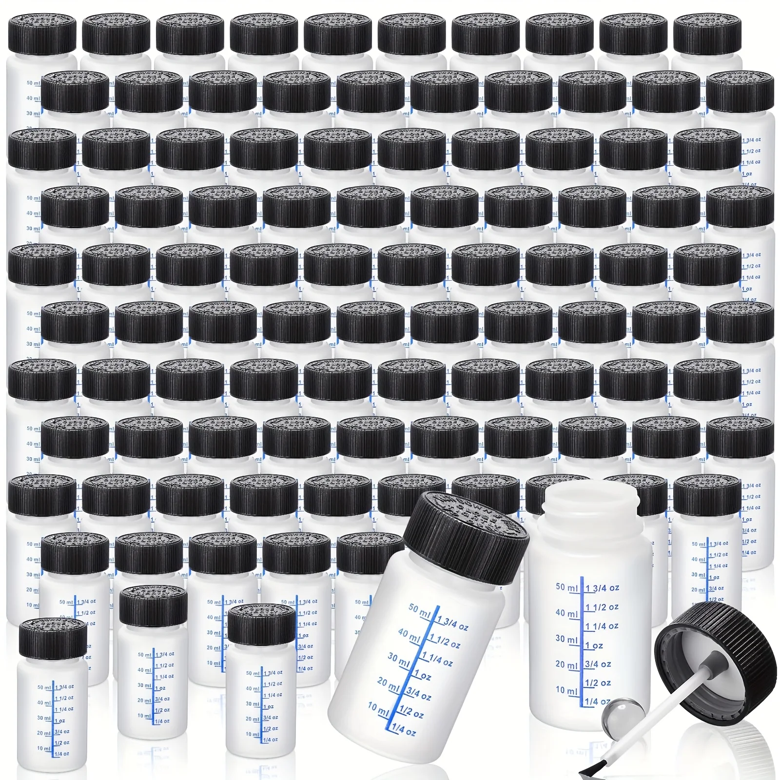 10 個のプラスチックボトル、ブラシ付き、DIY アートアクセサリー、ボトル容量アートストレージ DIY ストレージ