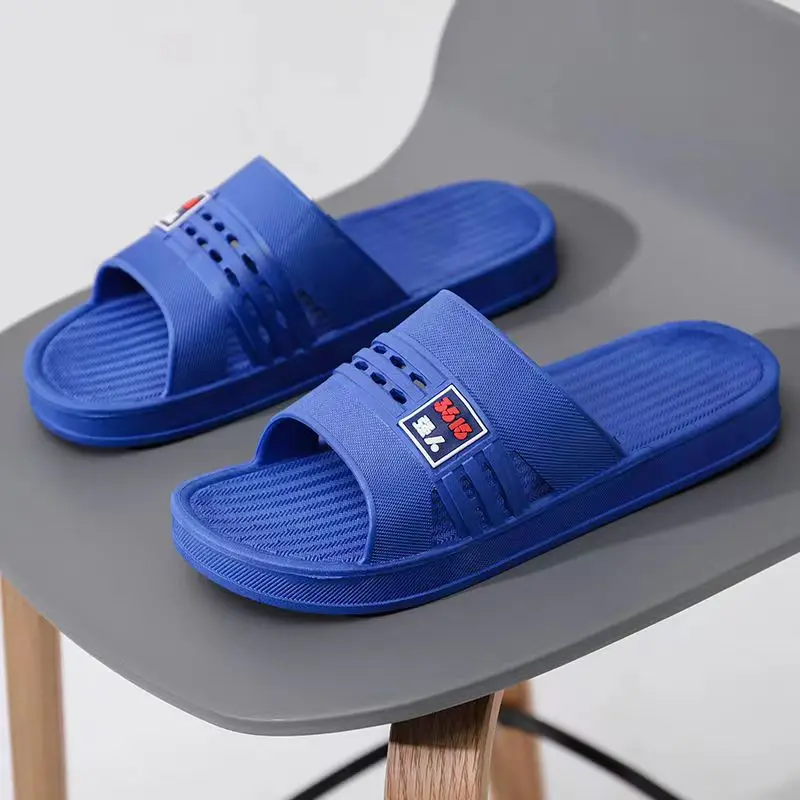 Man's Summer New One Word Big Size Slippers Soft Sole Non Slip Four Seasons Anti Odor Home Slippers Bathroom Slippers