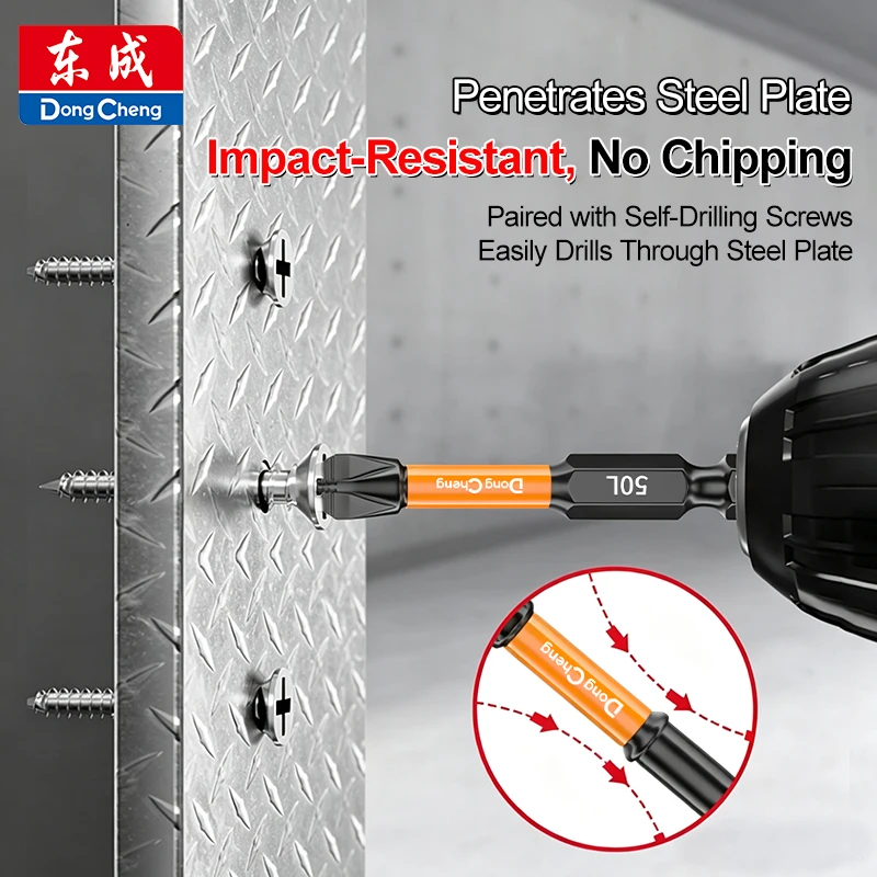 PH2 Phillips Bit S2 Alloy Steel Anti Slip Serrated Magnetic Screwdriver Bit Impact Resistant Rust Proof Bit for Power Tools