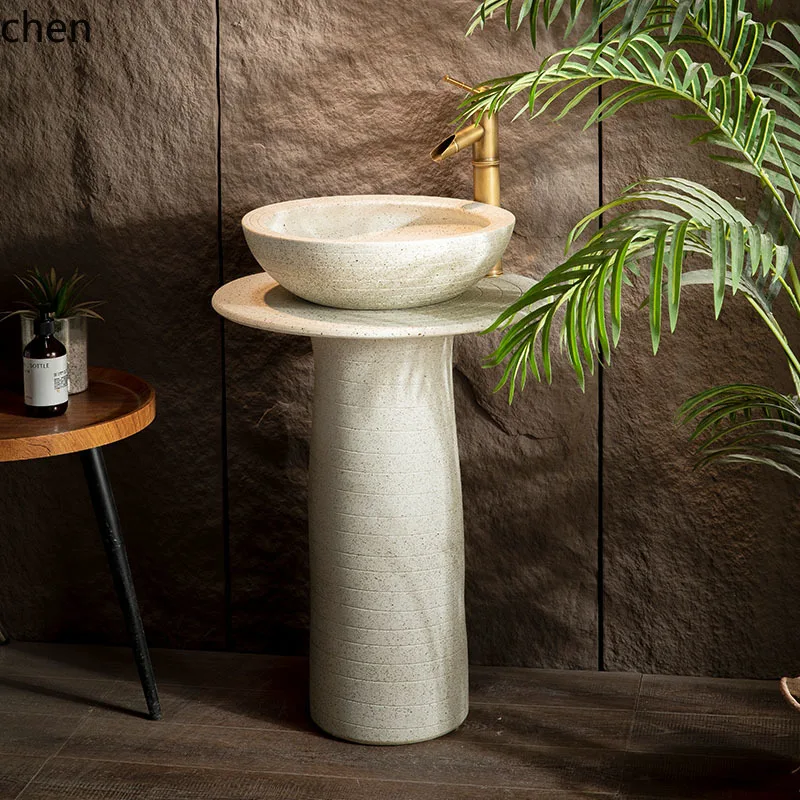 HT  outdoor column basin courtyard column type washbasin outdoor wash basin integrated floor type