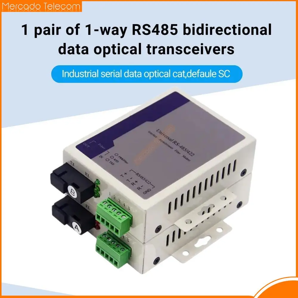 

1pair SC Bidirectional 485 Bidirectional Data Optical Fiber Media Converter Fiber Transceiver RS485 Communication Equipment