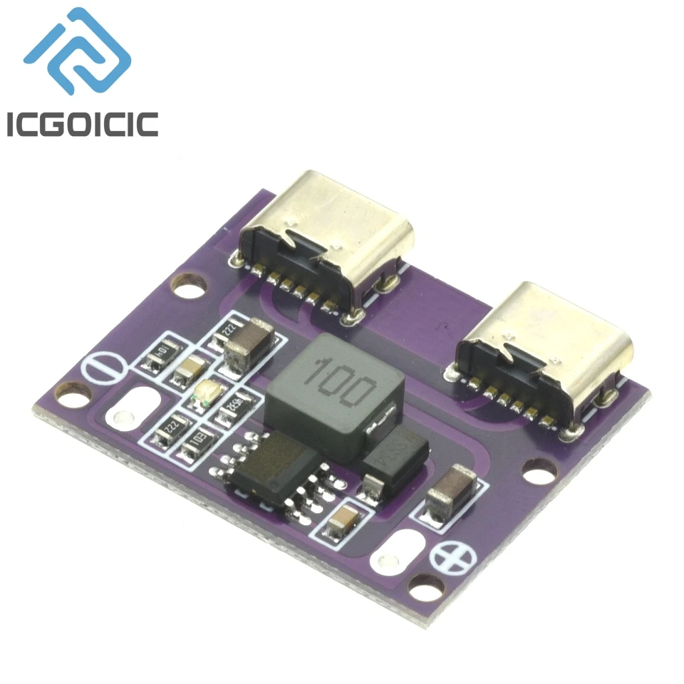 Двойной USB-выход TYPE-C от DC6V-36V до 5V 3A DC-DC Понижающий модуль с двойным интерфейсом TYPE-C Модуль зарядки 9 В/12 В/24 В/36 В