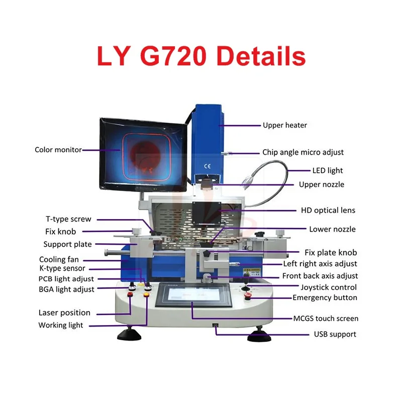 G720 BGA Rework Station Semi-Automatic Welding Soldering Machine Align System Hot Air Soldering Station for Mobile Repair
