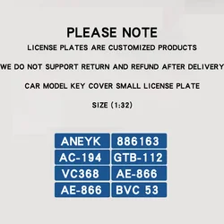 Small car model license plate 1:32, customized products do not support return for refund, xiang