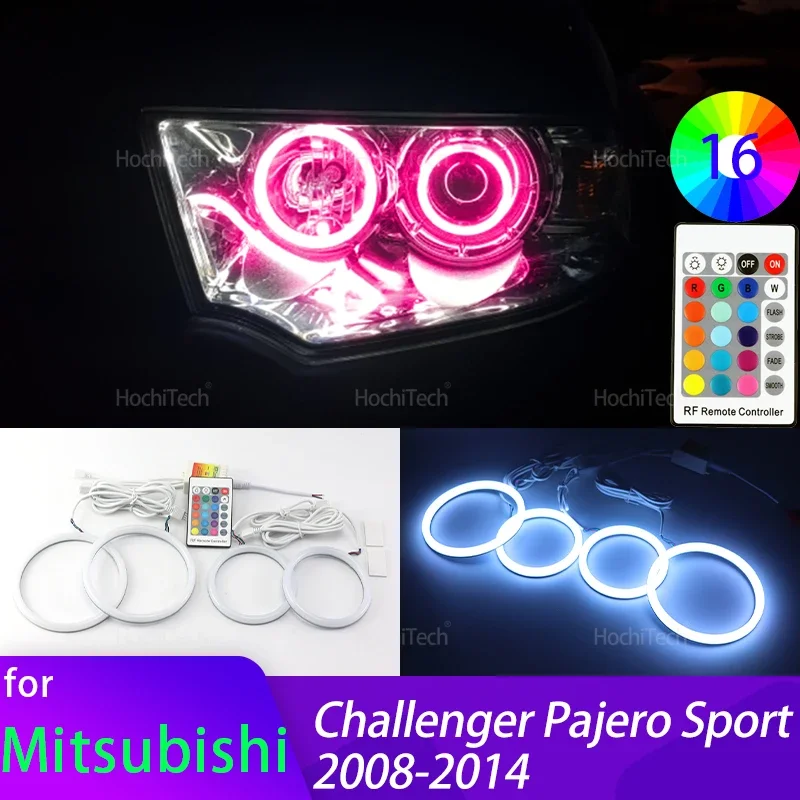 

Аксессуары для Mitsubishi Challenger Pajero Sport 2008-2014, высококачественные 16-цветные RGB хлопковые светодиодные кольца с ангельскими глазками, дневной свет
