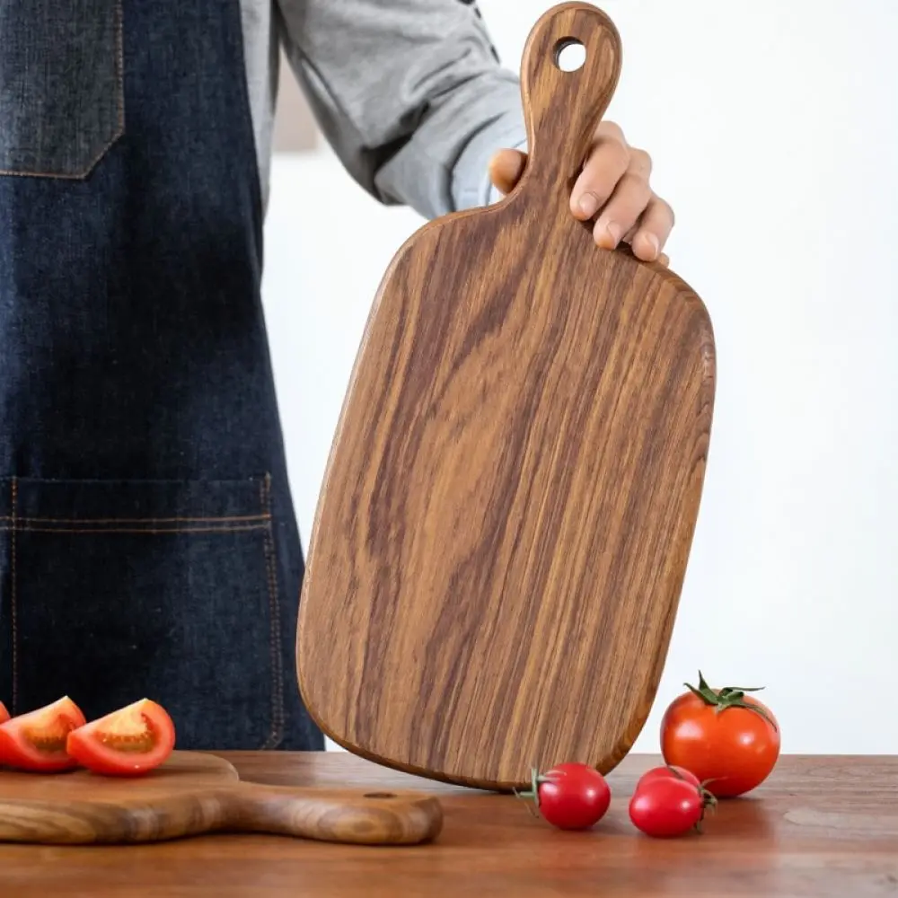 Solid Walnut Wood Serving Board Natural Kitchen Chopping Block For Steak Pizza Bread Fruit Meat Serving Tray Wooden Platter