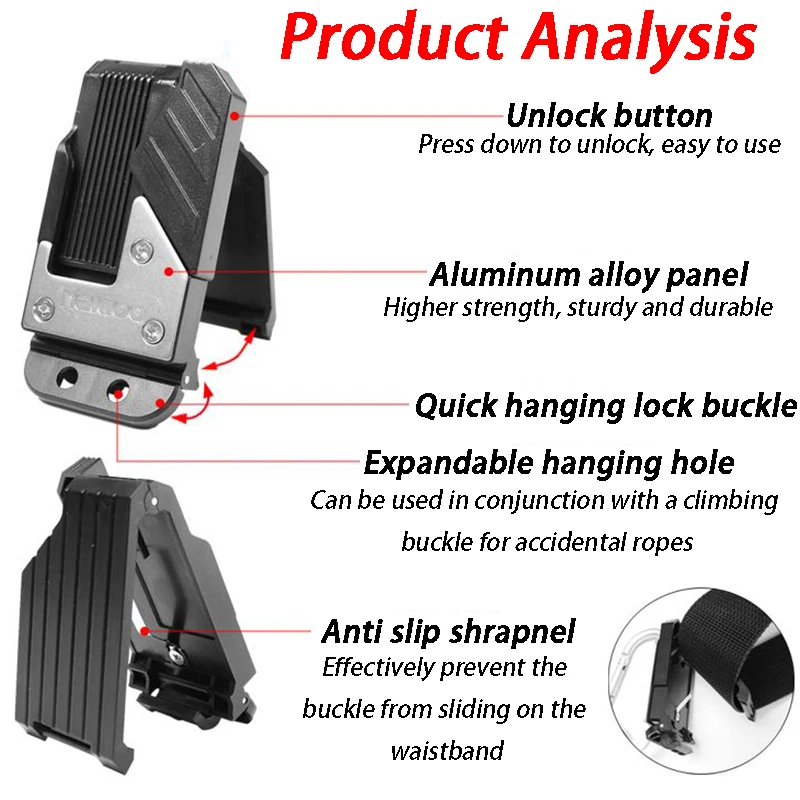 Portable Tape Measure Storage Buckle Universal Tape Measure Organizer Hooks Multi-functional Waist Tools Storage Quick Hanging