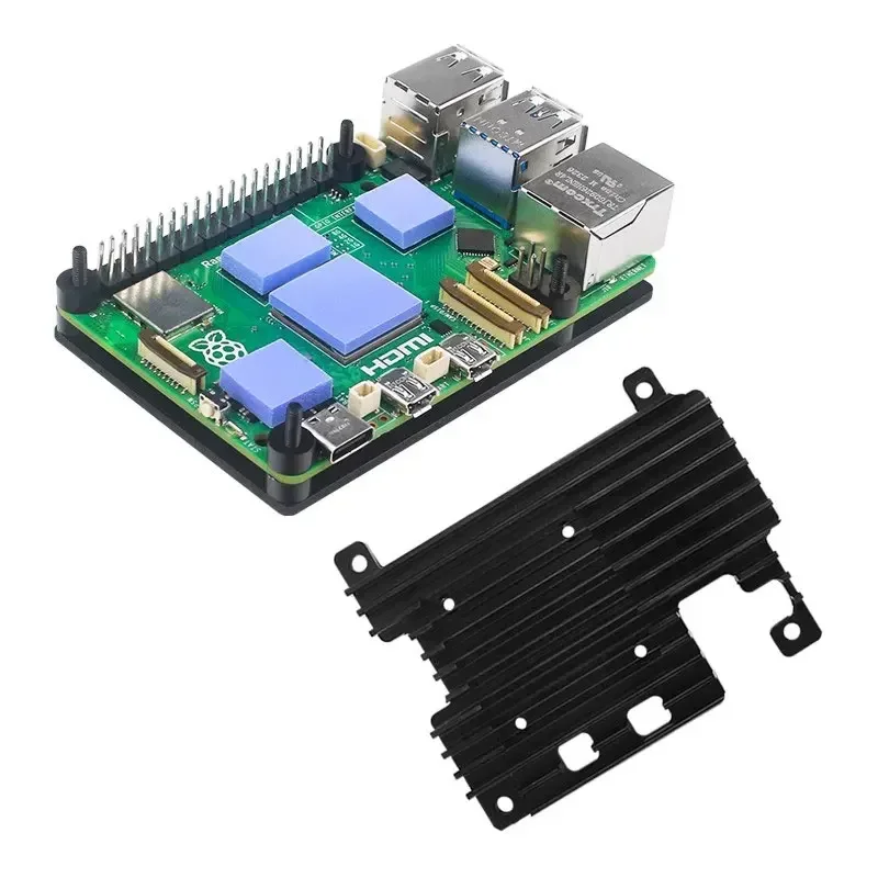 Raspberry Pi 5 Aluminum Case Active Passive Cooling Shell With Fan Heat Sink Screwdriver For Pi 5