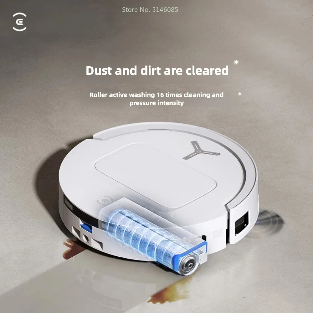 หุ่นยนต์กวาด Keworth T80 ใหม่ ซักและลากจูง เครื่องออลอินวัน ทําความสะอาดอัตโนมัติ หลอดสด เติมและซัก