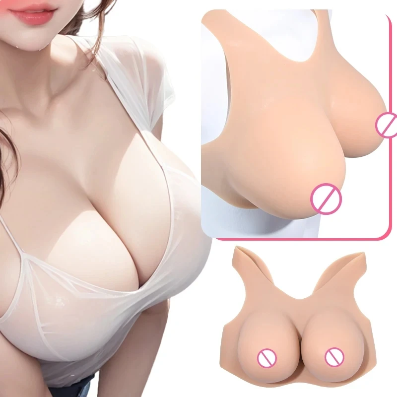 Huge Fake Breast Form Sexy Realistic Silicone Boobs for Sissy Crossdressers Transvestite Transgender Drag Queen Shemale Cosplay