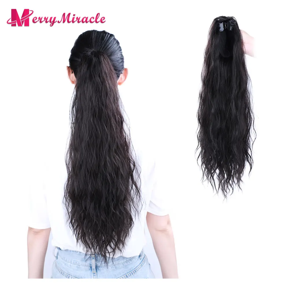 

Synthetic Long Braid Curly Ponytail Extension Synthetic Claw Pig Tail Extension Clip-In Hair Extension For Women Natural Looking