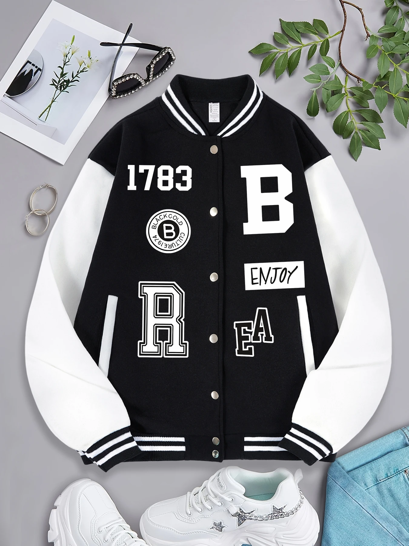 Hip Hop Letter Prints Jackets Women Winter Fleece Baseball Uniform Personality Street Casual Jacket Warm Soft Womans Clothing